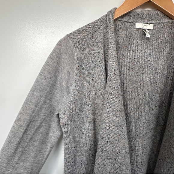 Joie • Gray Speckled Waterfall Marled Wool Cardigan Sweater - Picture 6 of 11